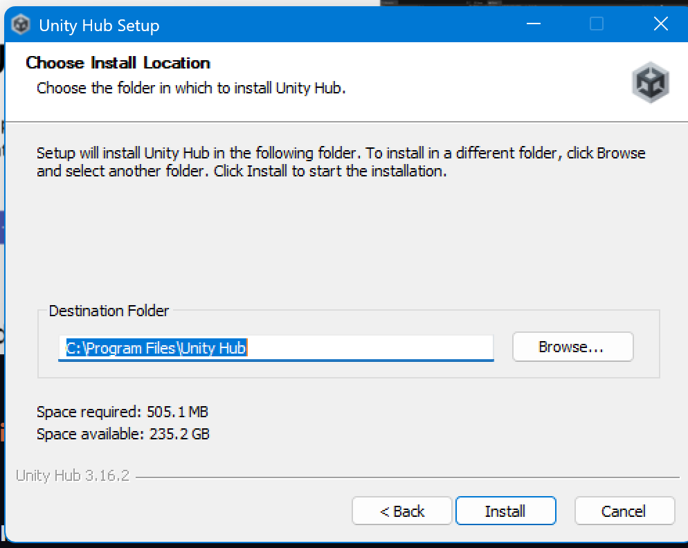 Unity Hub Setup Defaults
