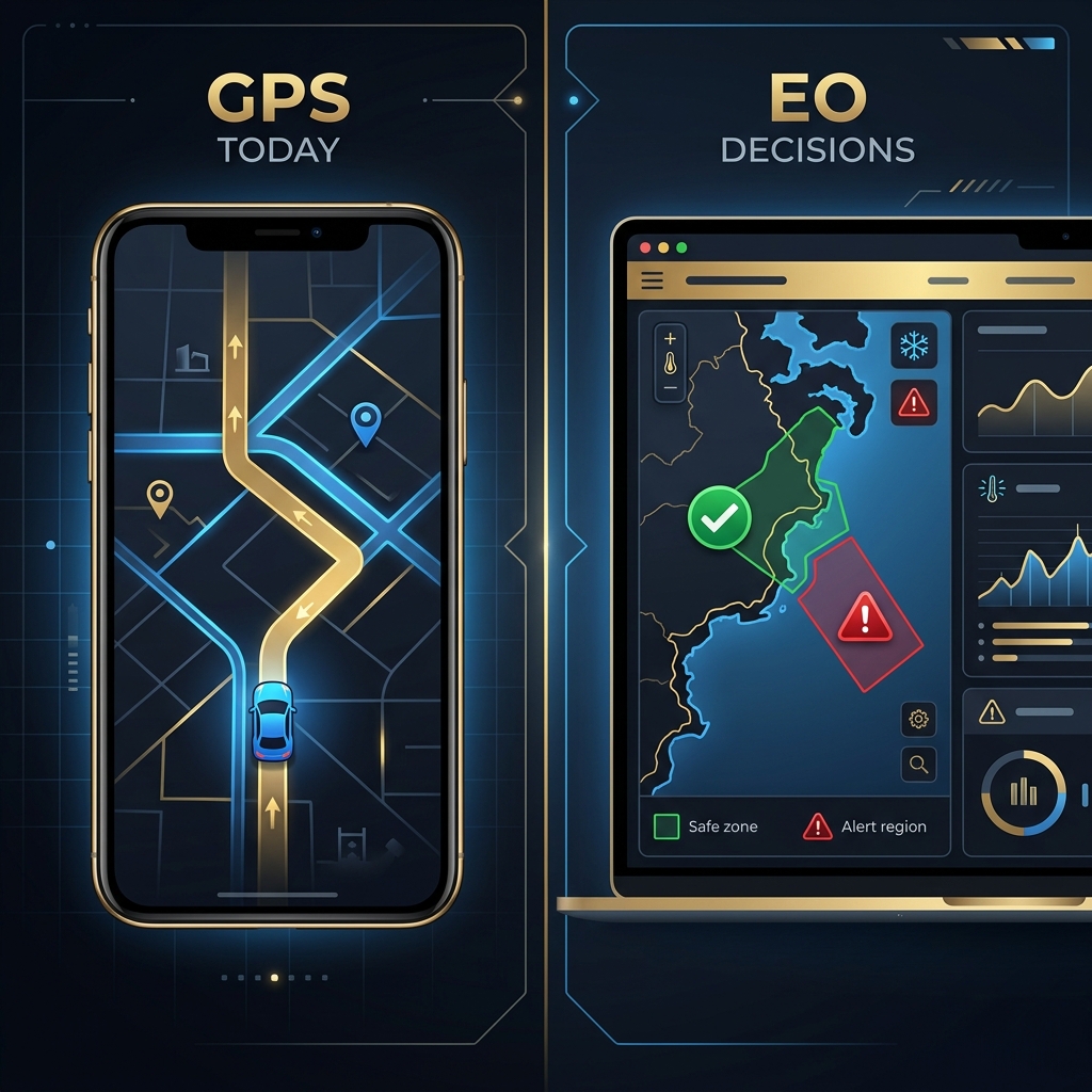 GPS vs Earth Observation Analogy Graphic