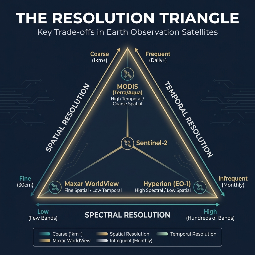 Spatial, Temporal, and Spectral Resolution Triangle