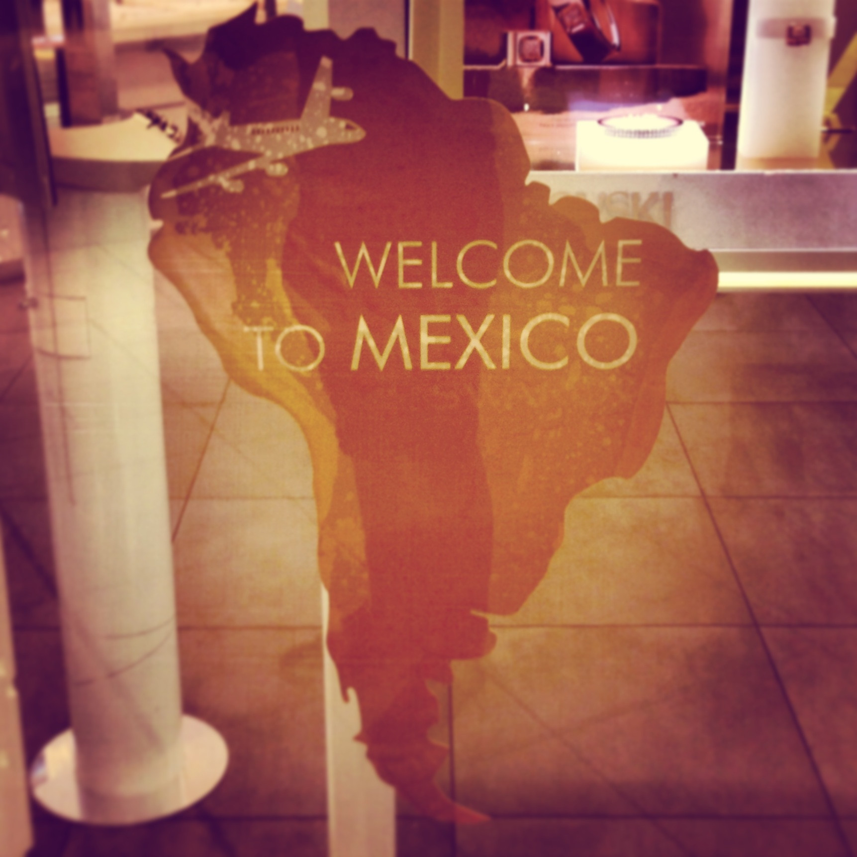 Welcome to Mexico sign showing South America