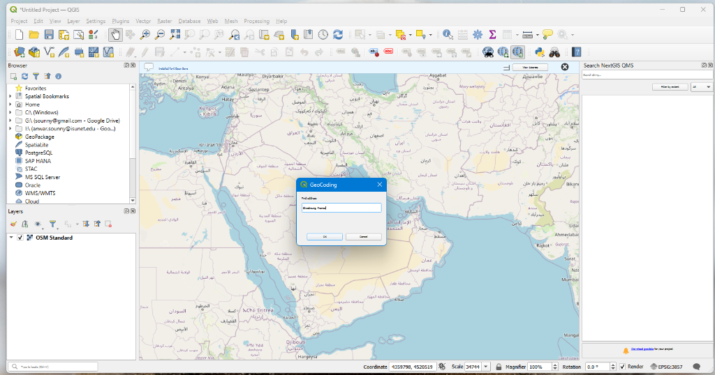 Geocoding Dialog