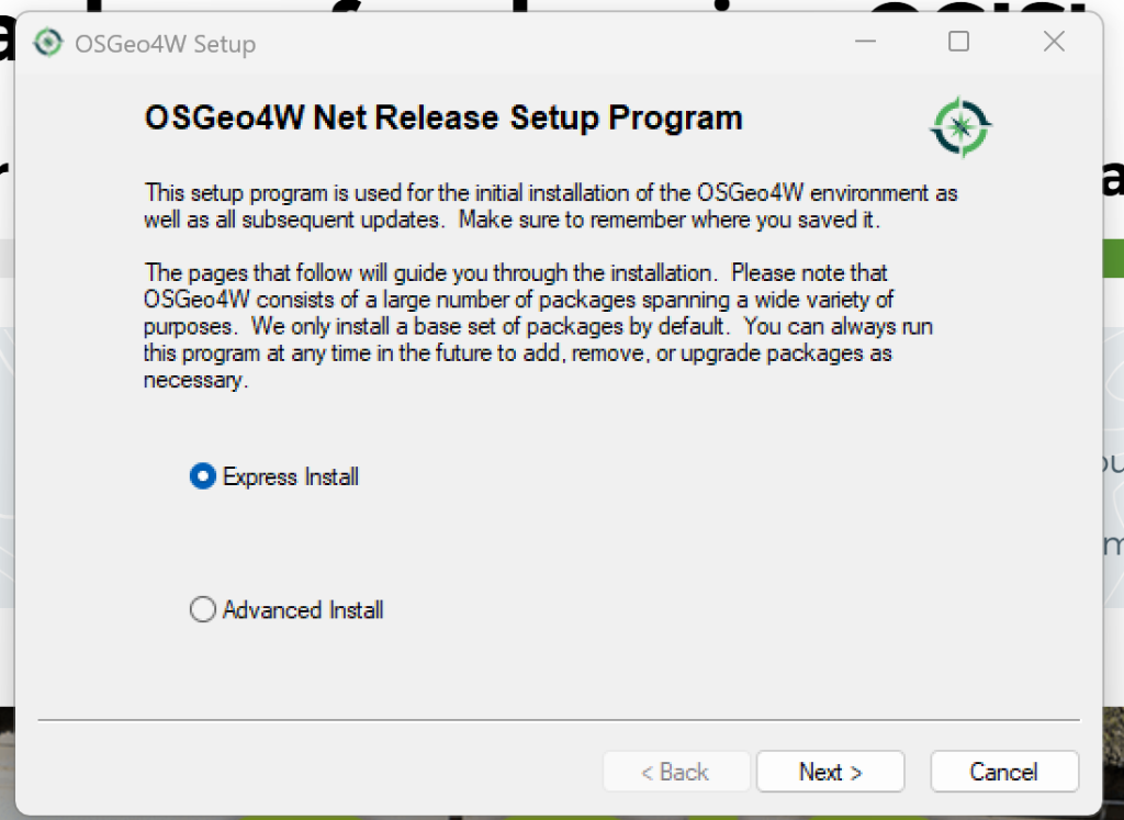 Express Install Selection