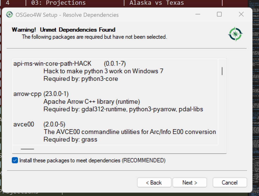 Unmet Dependencies Found