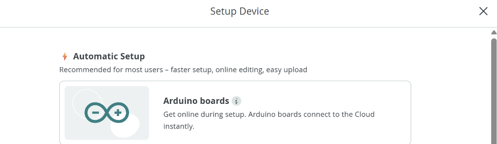 Arduino Cloud Automatic Setup