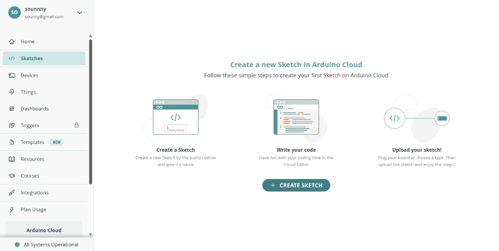 Arduino Cloud Sketch Interface