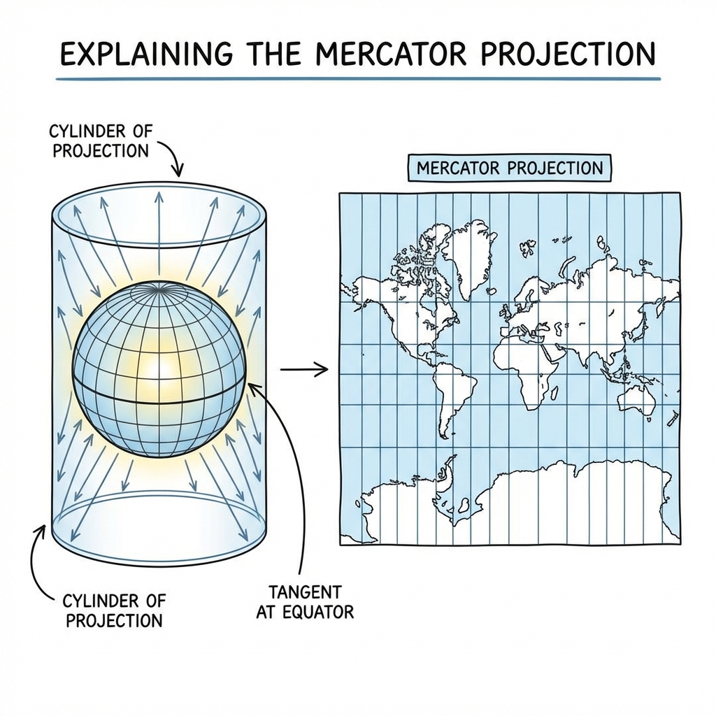 How the Mercator Projection works