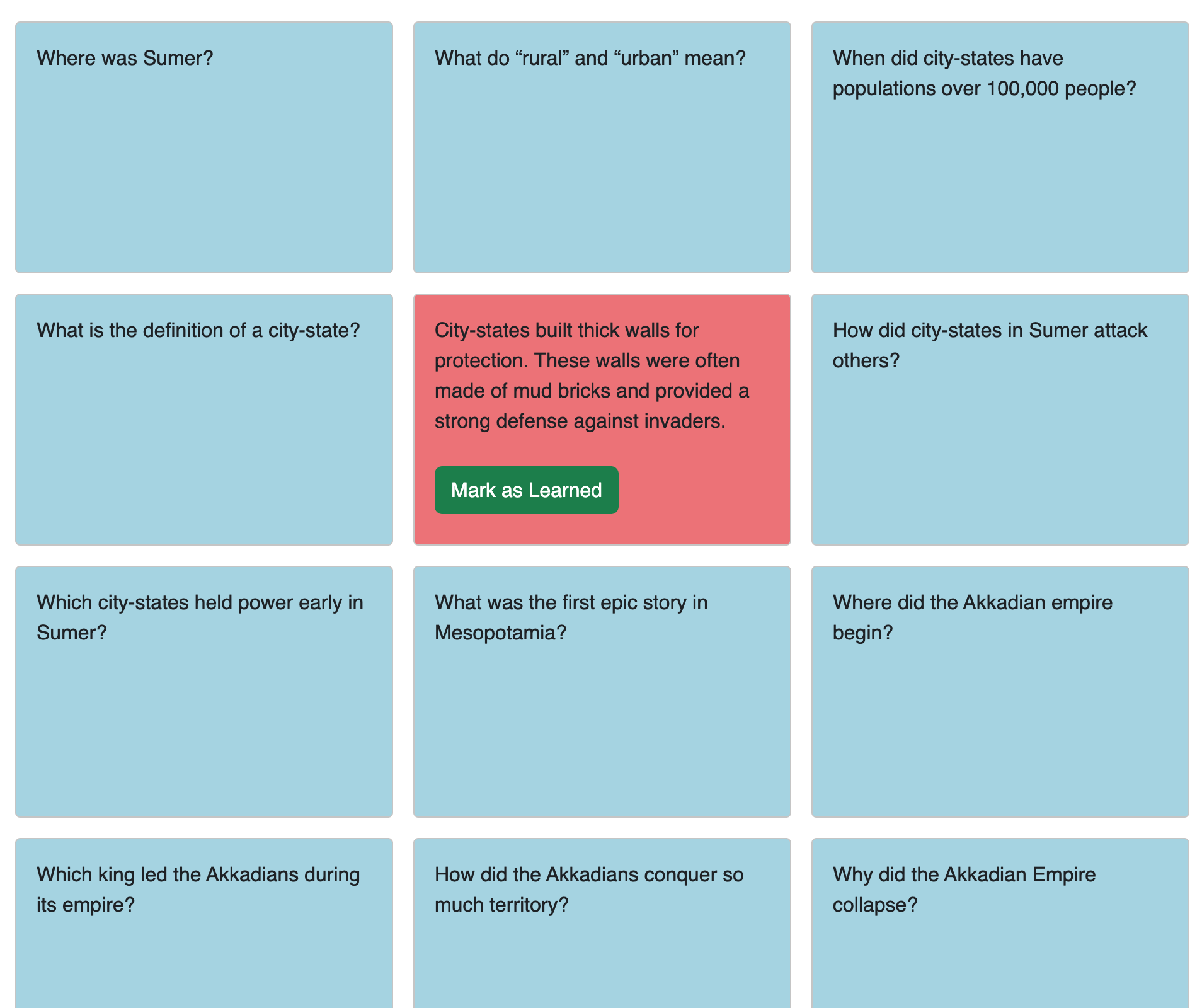 World History Flashcards Project Image