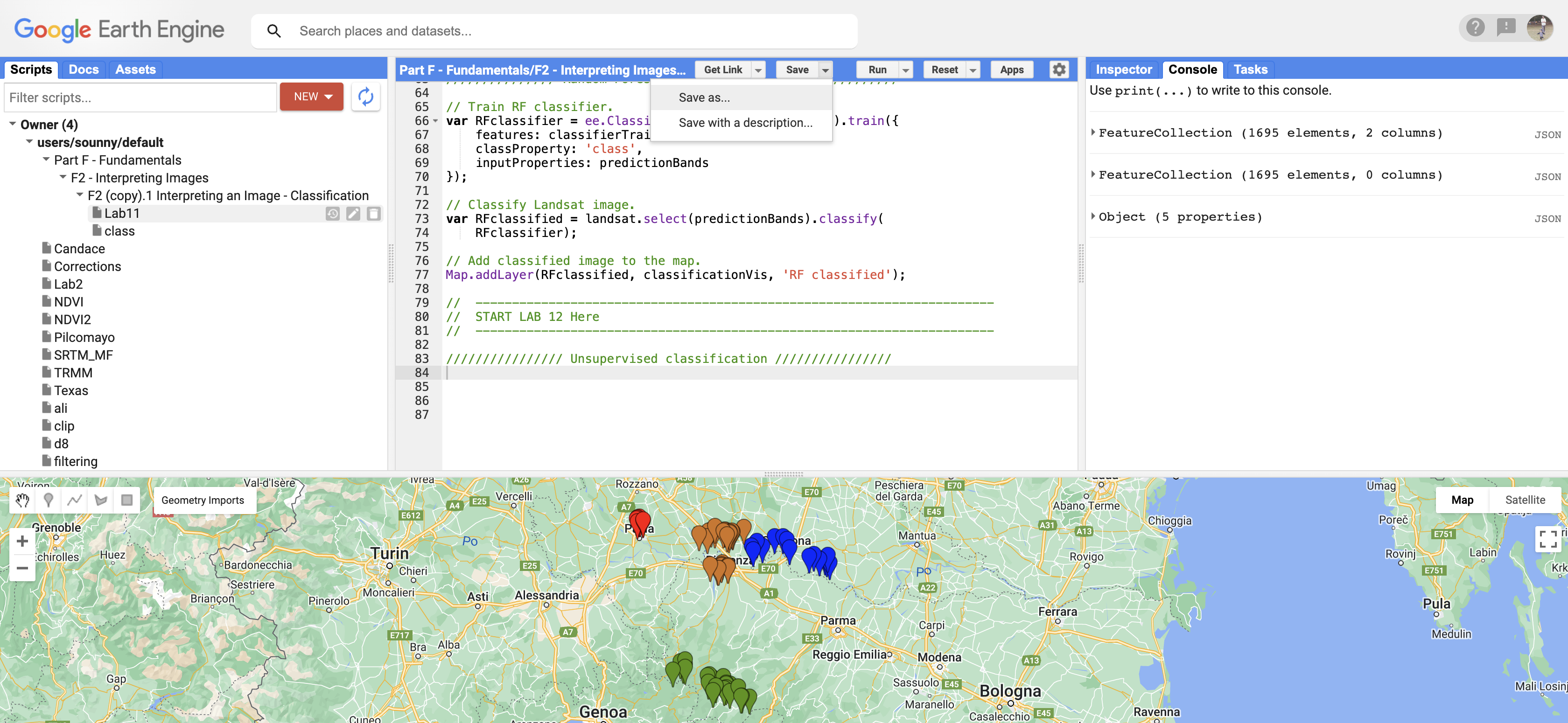adding in the comment for where unsupervised classification starts