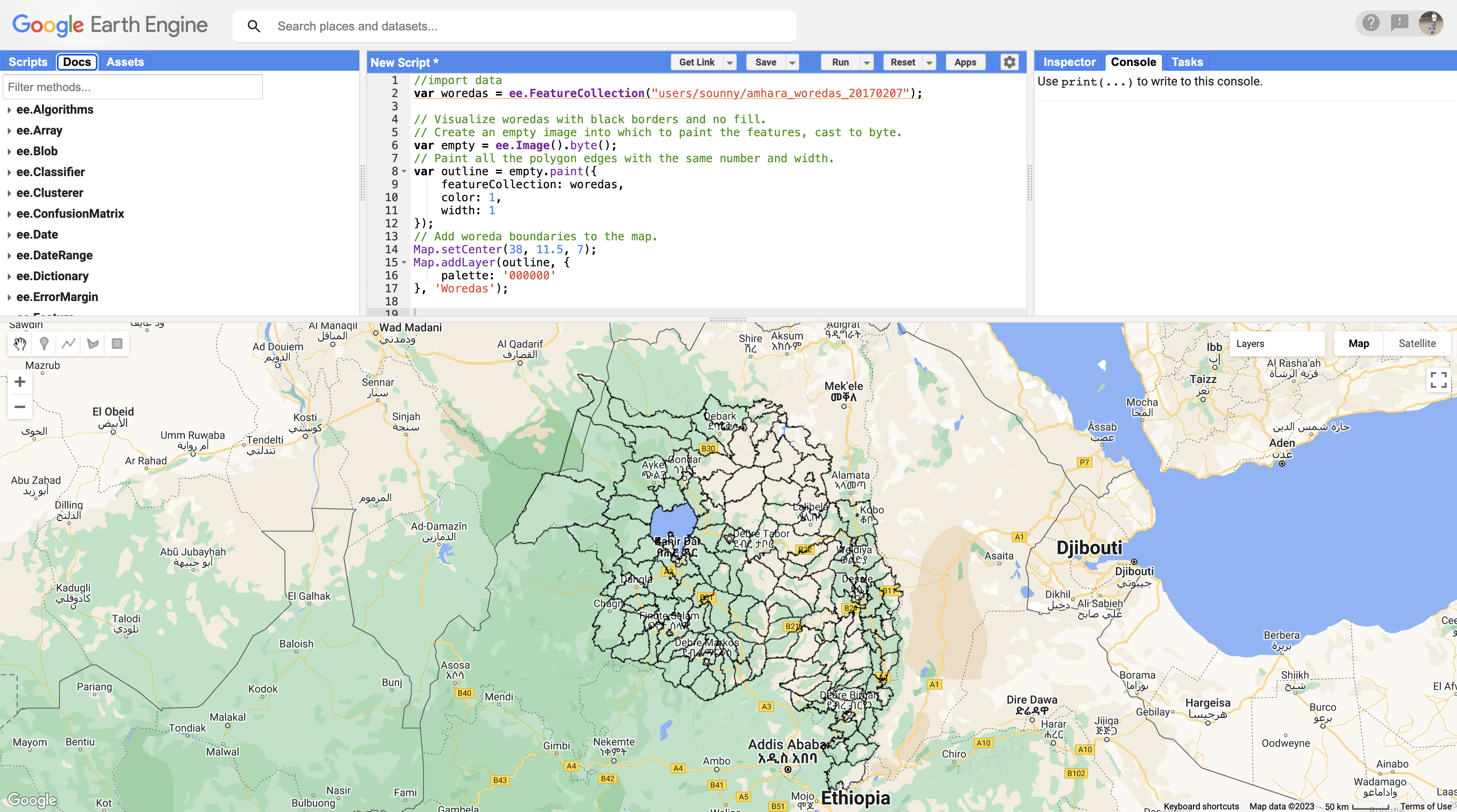 screenshot of the asset displayed
