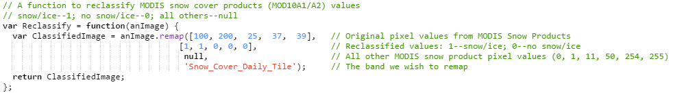 Reclassify code example