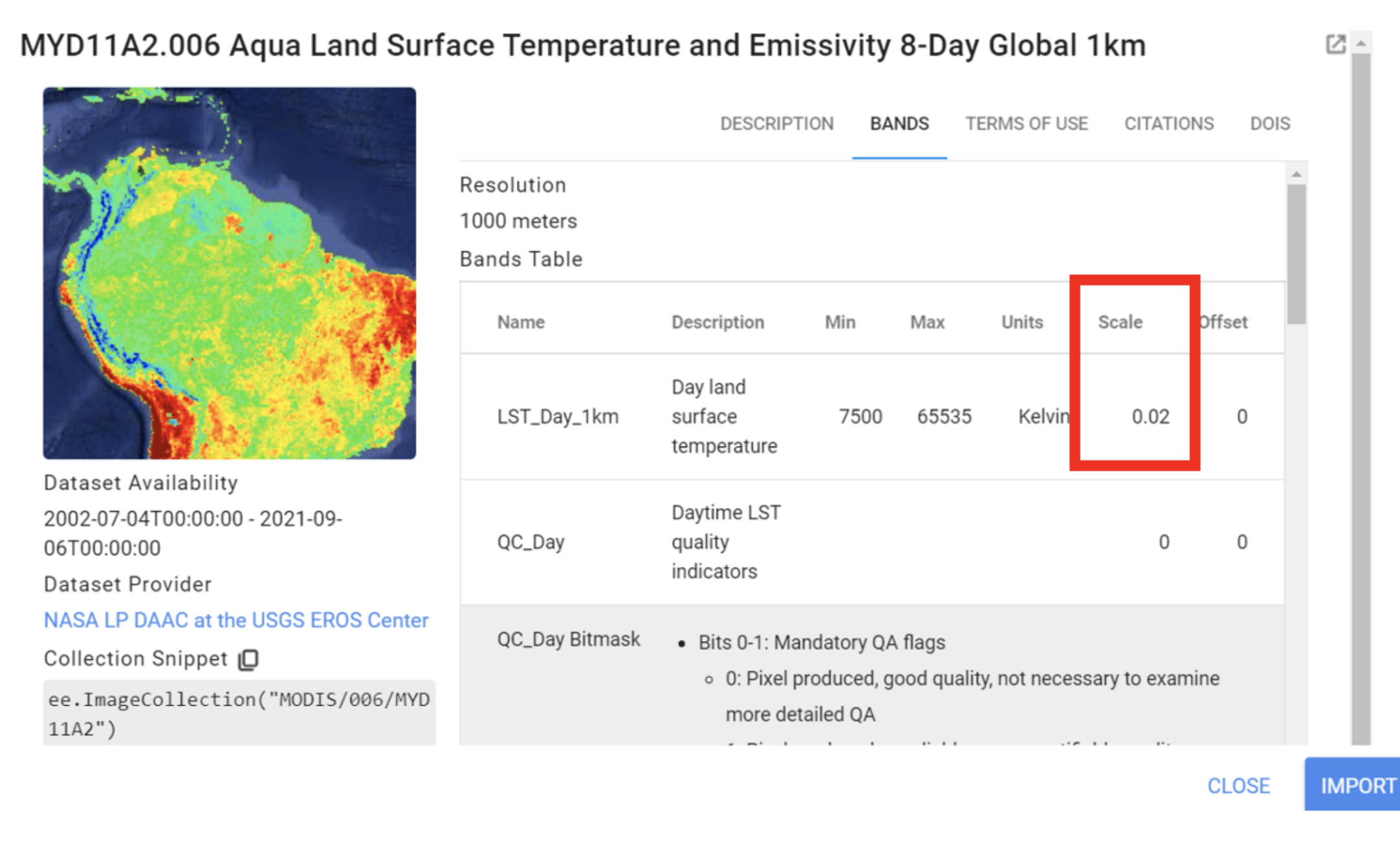 LST scaling factor screenshot