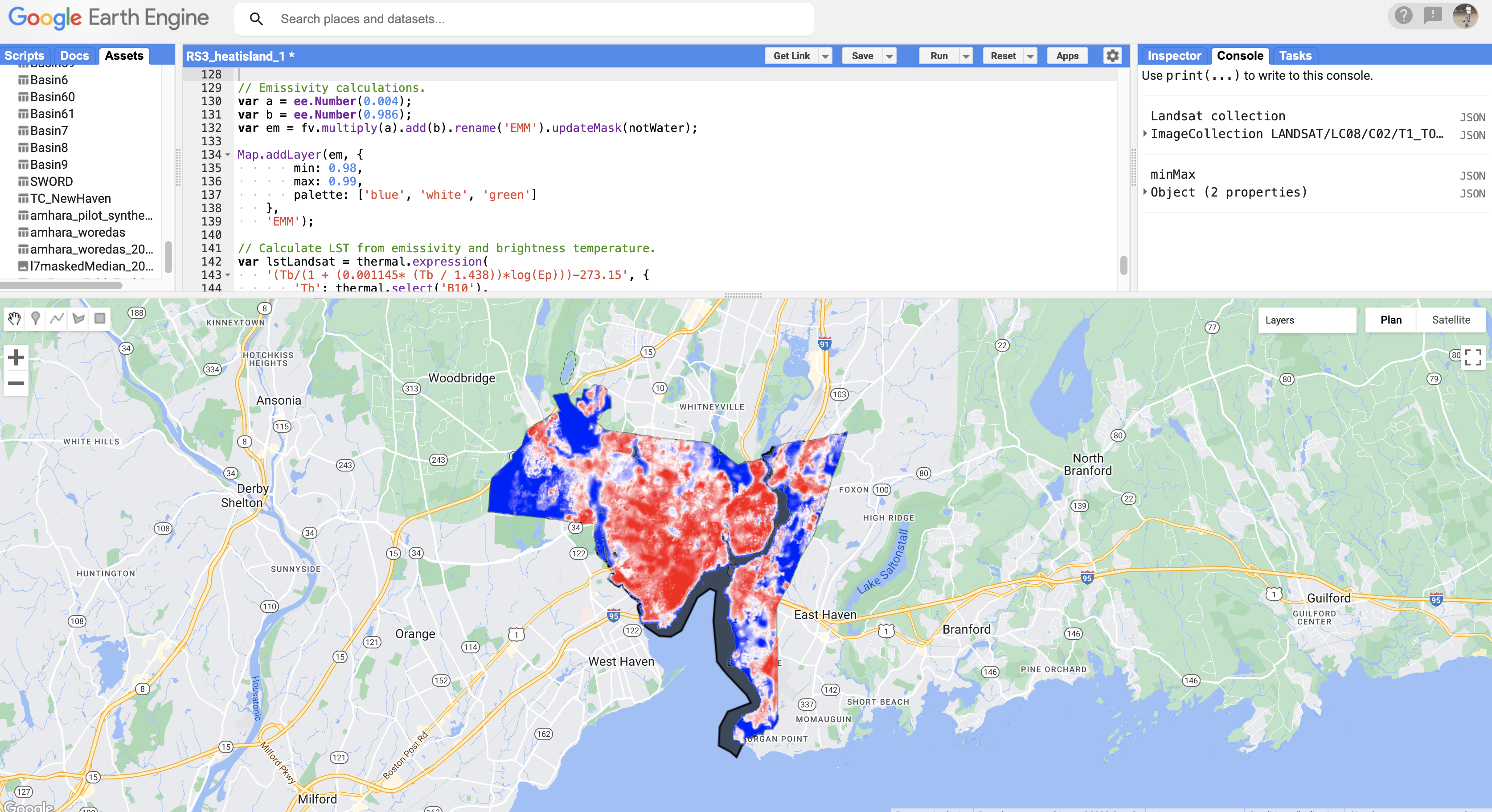 Landsat LST screenshot