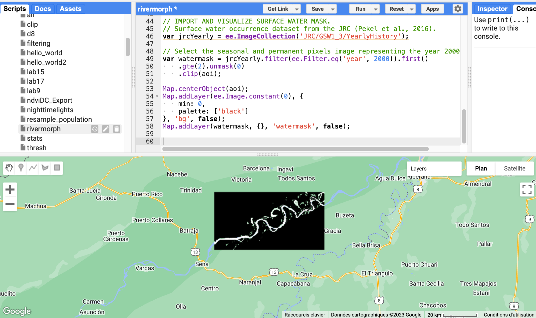 screenshot of the result