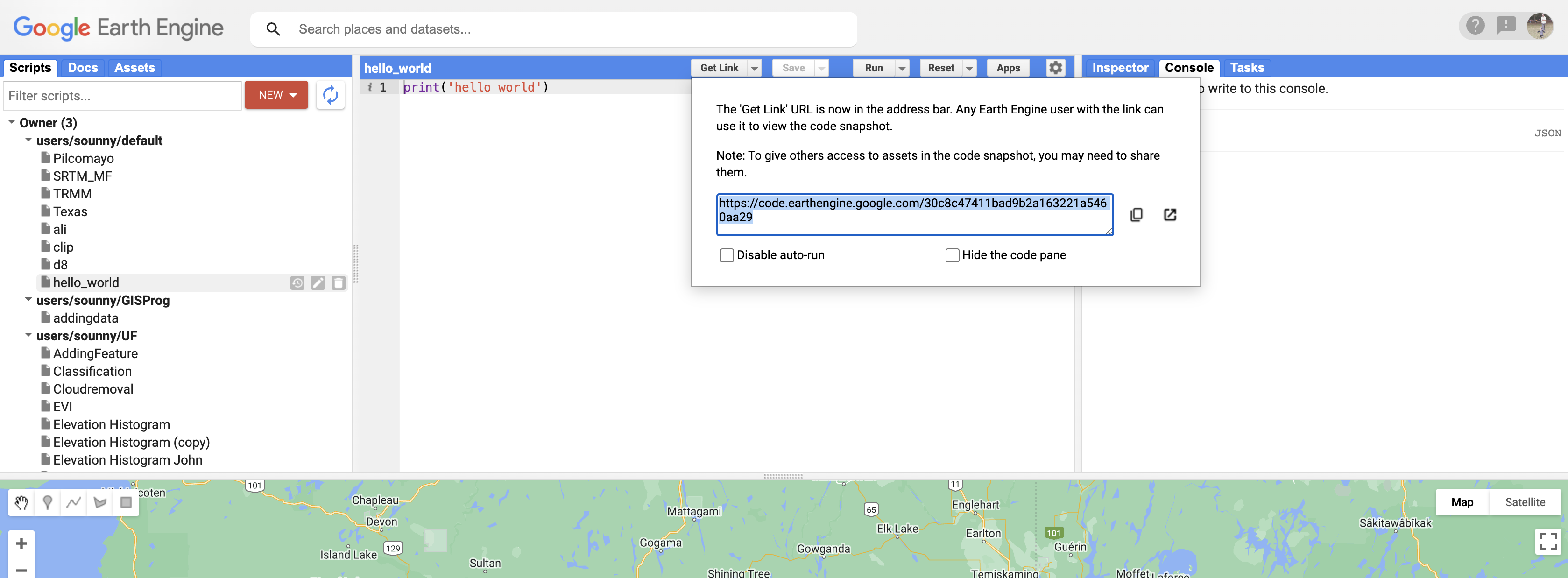 Get link button location