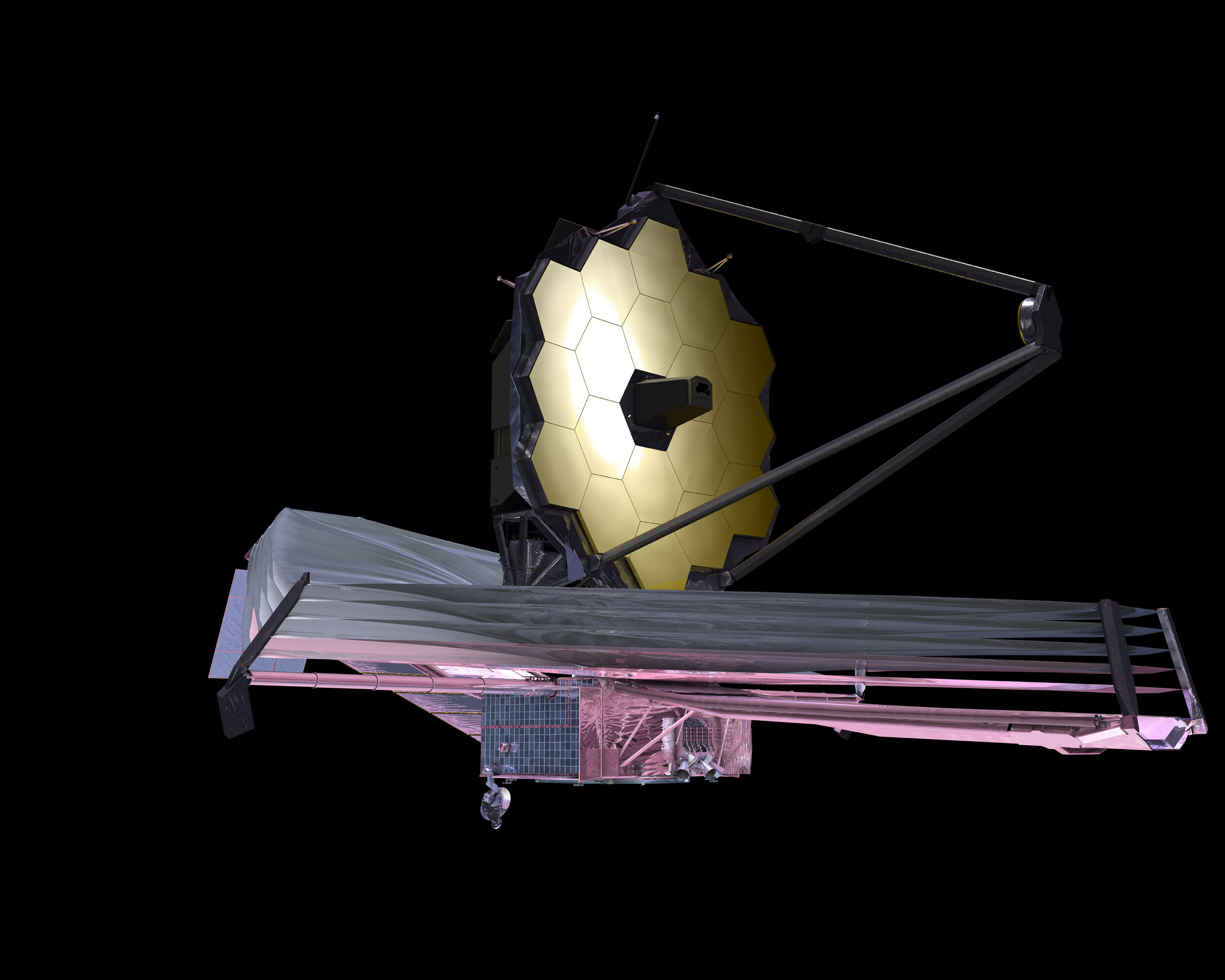 An artist's impression of the James Webb Space Telescope.