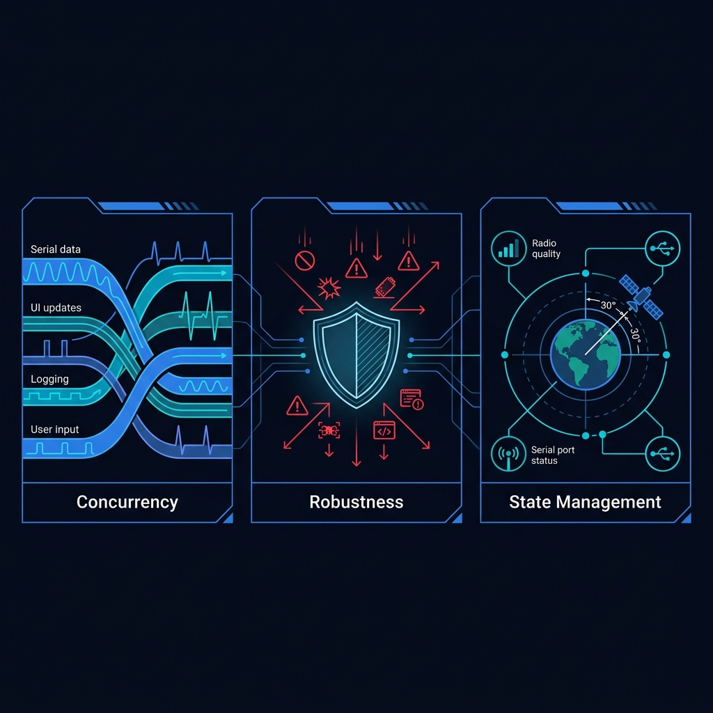 Mission-critical systems require concurrency, robustness, and state management