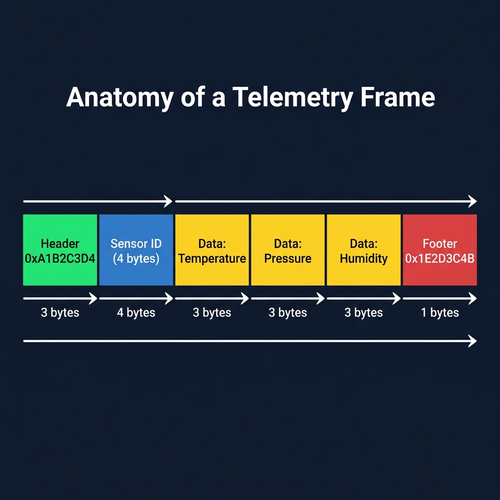 Anatomy of a Binary Telemetry Frame Diagram