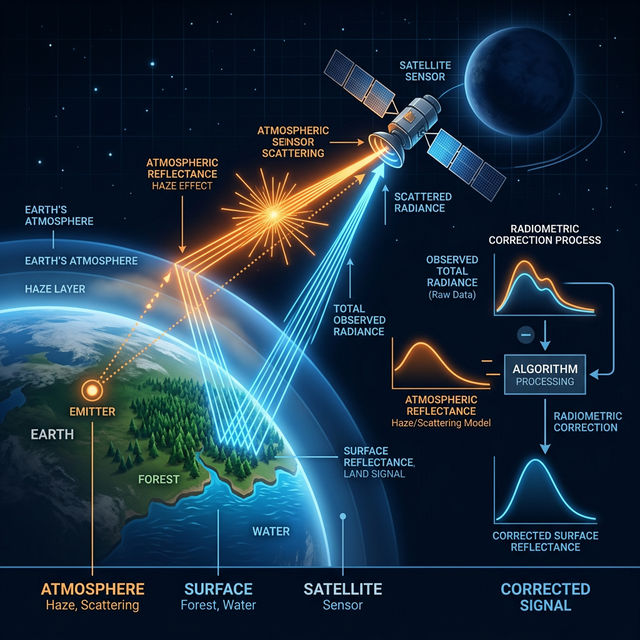 High-tech diagram of atmospheric correction