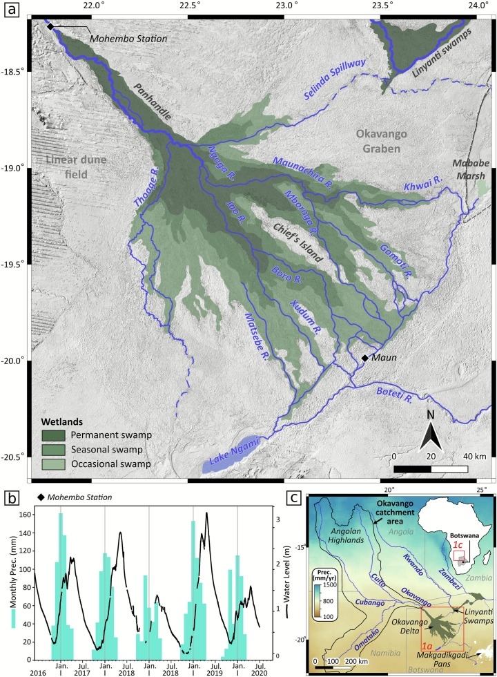 Satellite imagery classification and inundation frequency map of the Okavango Delta