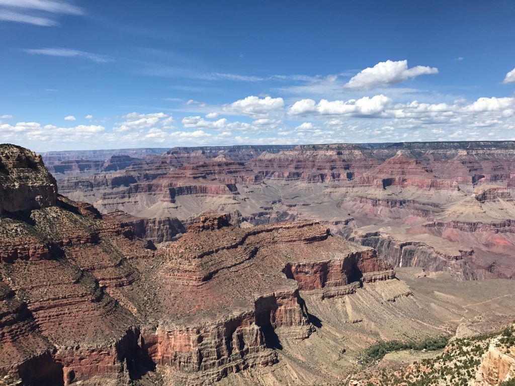 Grand Canyon geological layers in sunlight