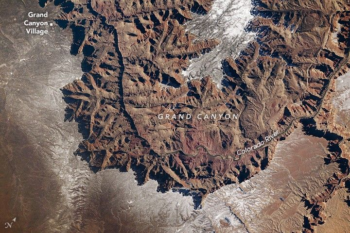 Grand Canyon from the ISS, January 2026