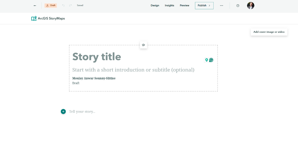 Blank StoryMap Builder Interface