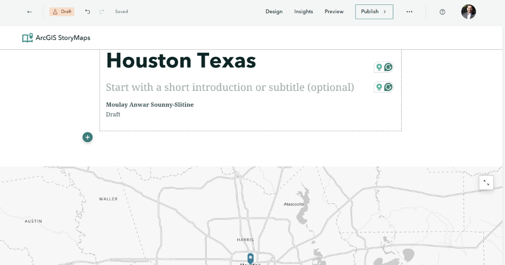 Map successfully added to StoryMap