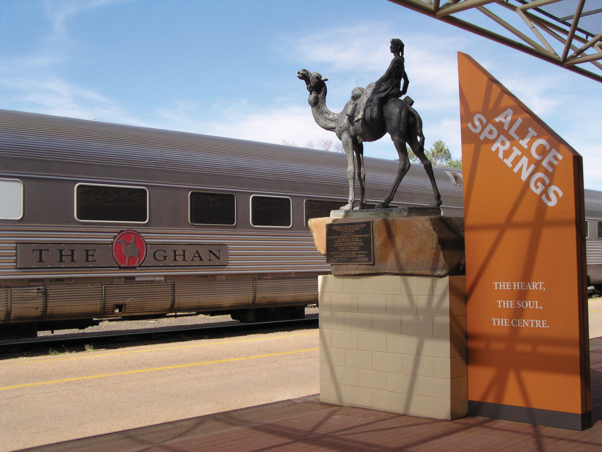 The Ghan train in Alice Springs